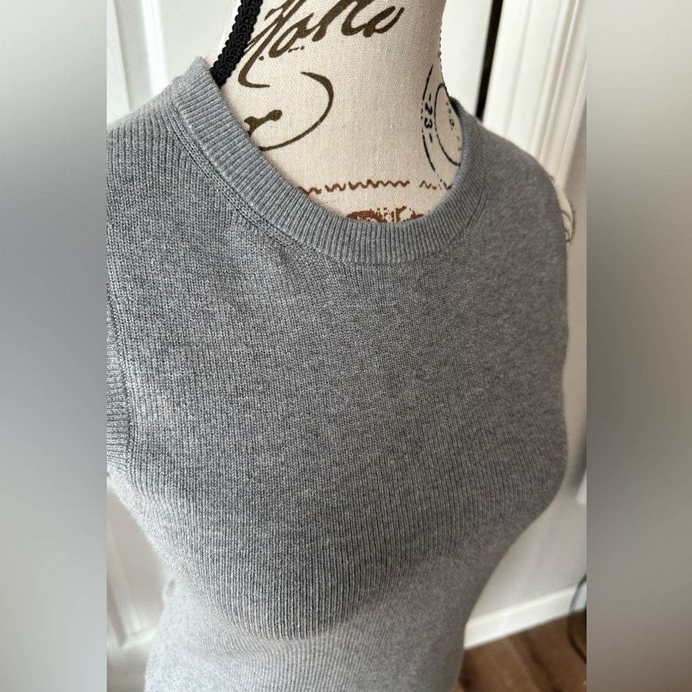Sleeveless Cotton/Cashmere Blend Midi Sweater Dress - Picture 3 of 7
